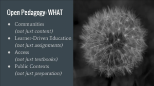 Jhangiani and DeRosa definition of open pedagogy